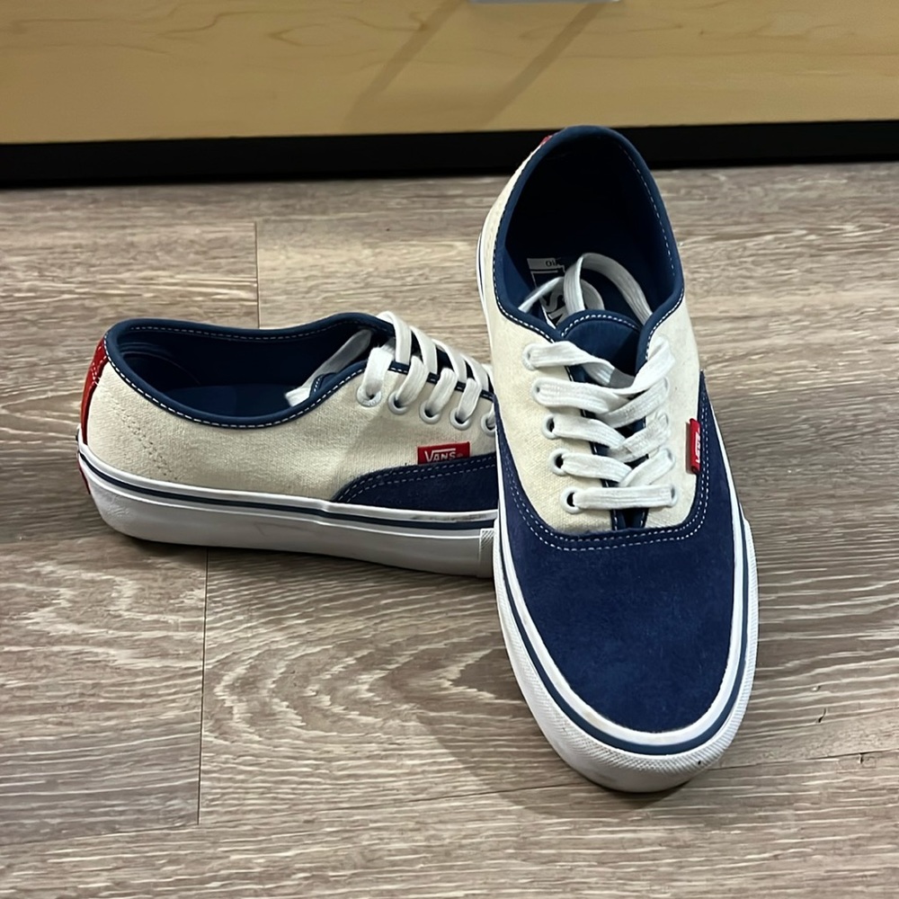 Vans Pro Red White and Blue Authentic Style Low-Top Sneakers